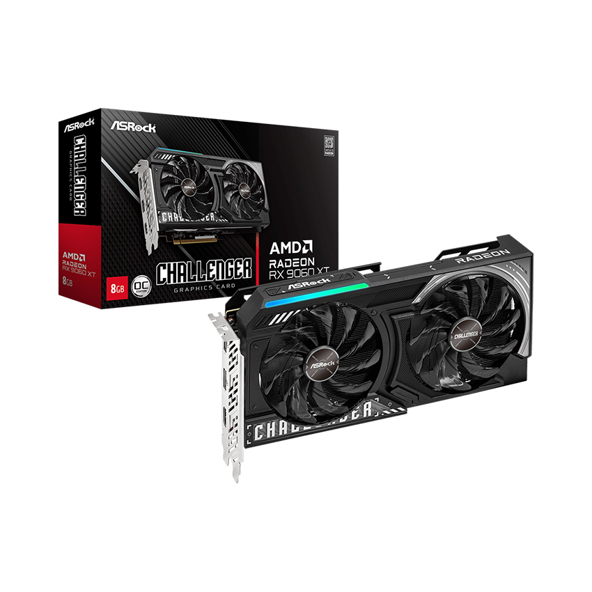 Card Màn hình ASRock AMD Radeon RX 9060 XT Challenger 8GB OC (RX9060XT CL 8GO)