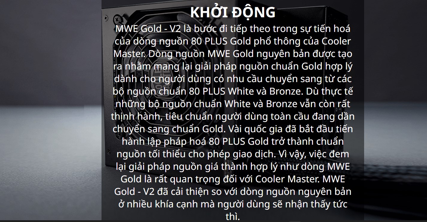 Nguồn Máy Tính Cooler Master MWE GOLD 850-V2  850W (80 Plus Gold/Màu Đen) 