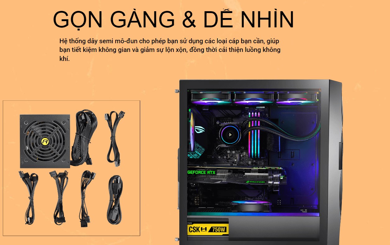 Nguồn ANTEC CUPRUM STRIKE CSK750 - 750w ( 80 Plus Bronze/Màu Đen)