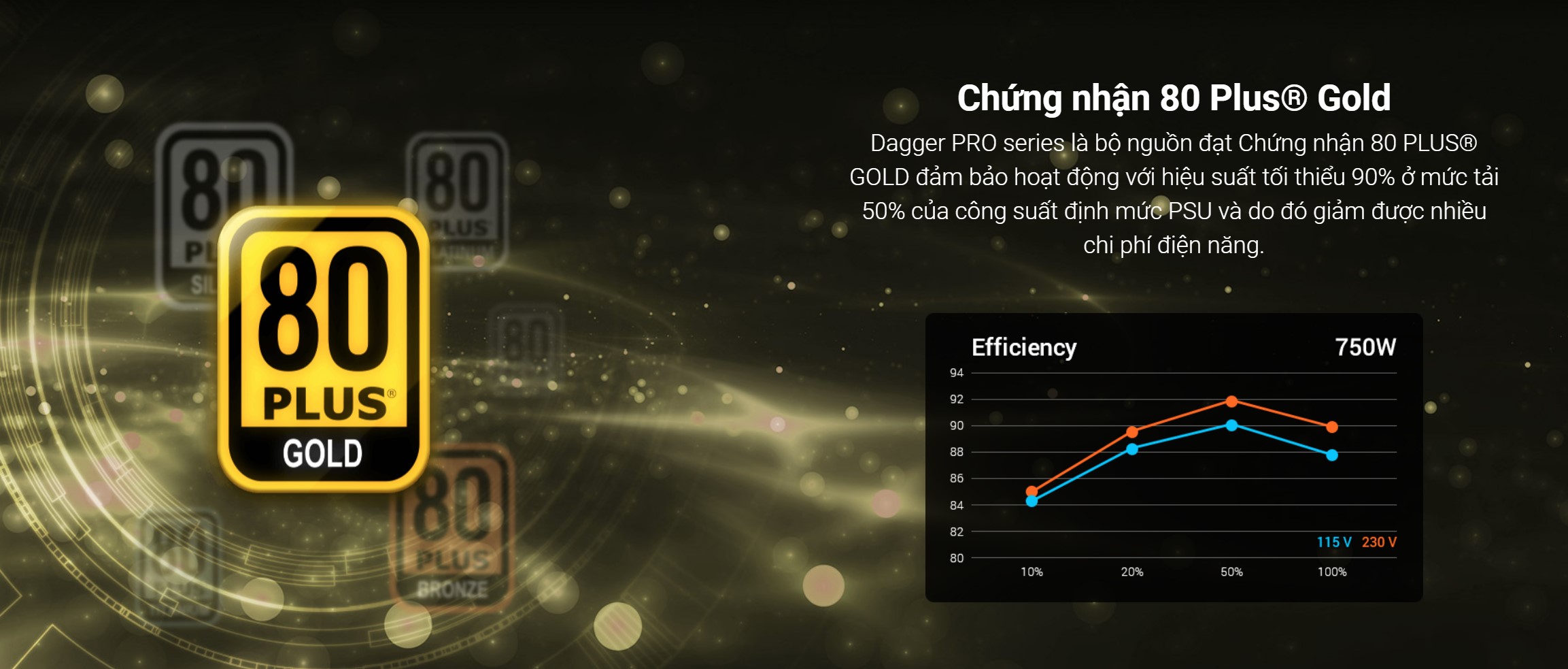 Nguồn FSP Power Supply model SDA2-750/ PPA7506600  750W ( 80 Plus Gold/ Màu Đen)